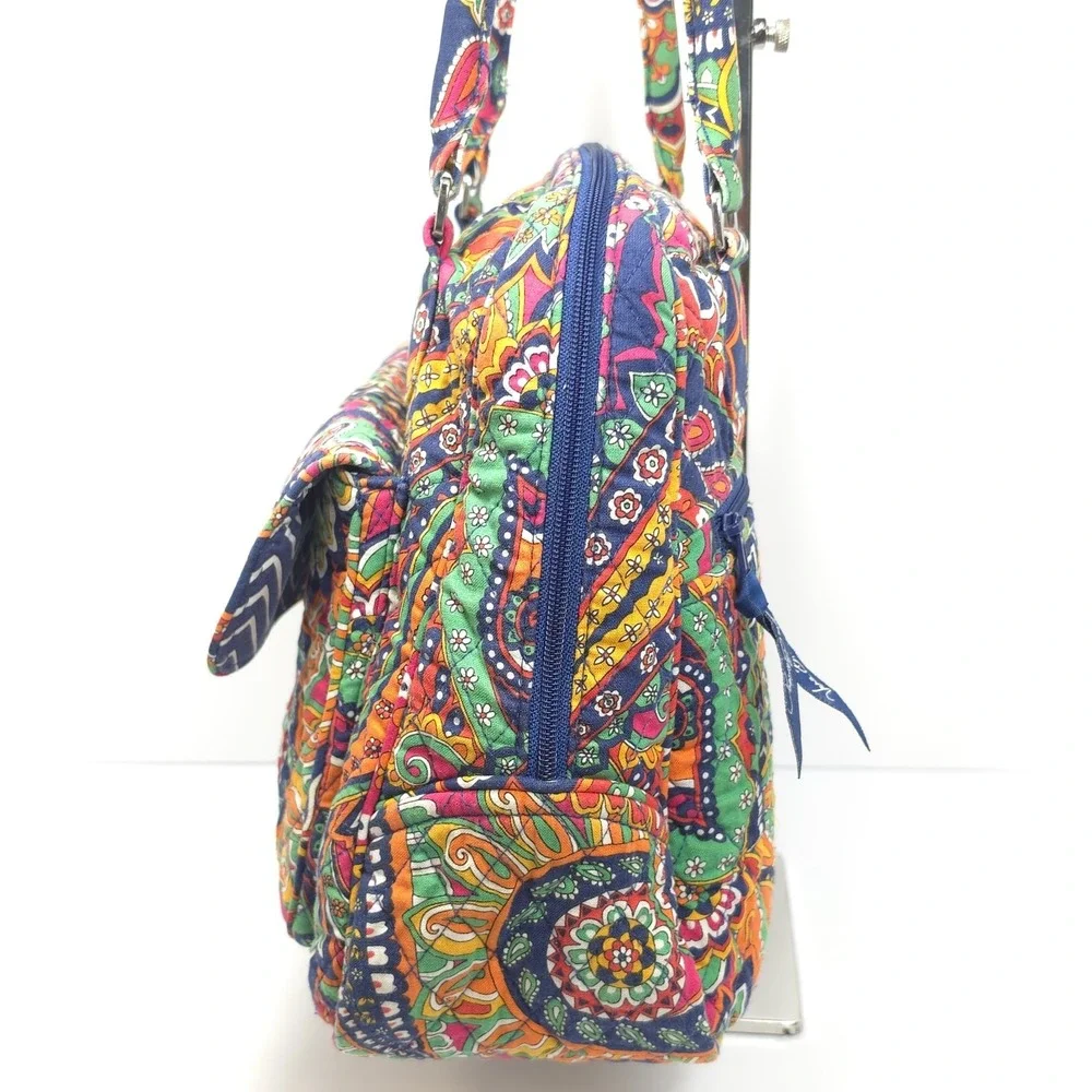 Vera Bradley Turnlock Satchel Bag Venetian Paisley Multicolor Quilted Handbag